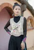 Ethnic Clothing 2024 Chinese Fashion National Style Summer Embroidered Short Sleeveless Vest Top Elegant Retro Women S156