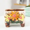 Plantadores estilo coreano planta suculenta pote pintado à mão vaso de cerâmica ornamentos desktop recipiente planta vaso varanda decoração casa