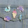 Cartoon Marine Life Enamel Pins Sea Turtle Octopus Fish Lapel Badge Cute Animal Brooch Jewelry Backpack Clothes Pin Friends Gift