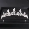 Klipsy do włosów srebrna kryształowa korona i vintage luksusowy rhinestone tiara tiaras mostka biżuteria