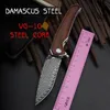 Gragi Damascus Steel Folding Nóż Outdoor Adventure Mountain Camping Camping Selffense Hunting Noże drewniane noże