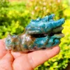 Sculptures 3inch Natural Ocean Jasper Dragon Skull Carving Fashion Home Decoration Healing Crystal Powerful Energy Wicca Decor Gift 1PCS