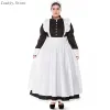 S-6XL Colial Victorian Maid Hala Halen Costume Women Servant Festival Carnival Cott Dr Houseeper APR Outfit For Adult O9i6#