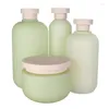 Bouteilles de stockage Portable vert/gris bouteille rechargeable Filp couvercle vide en plastique désinfectant pour les mains shampooing lotion cosmétique crème pots voyage