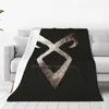 Blankets Angelic Power Rune ( Shadowhunters ) Top Quality Comfortable Bed Sofa Soft Blanket Gold Black Malec Alec Lightwood