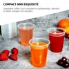 Wegwerpbekers rietjes 50 sets Clear Coffee Cup Party Supplies Melkthee Wikkel Plastic met deksels draagbaar drinkende zomer koele drank