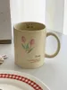 Tassen Koreanische INS Creme Rosa Tulpe Hochtemperatur Keramik Tasse Wasser Tasse Milch Kaffee Frühstück