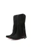 Botas blxqpyt zapatos de mujer 2024 outono inverno mulheres tamanho 34-45 salto alto borla meados de bezerro sapatos de plataforma casual A-K39