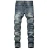 2024 Denim Pants Designer Motorcycle Bike Straight Jeans Men's Autumn Spring Punk Rock Streetwear Riding Knee Guard Pants k5F0#