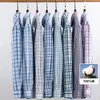 new Cott Plaid Casual Shirts For Men Lg Sleeve Fi Print Checked Regular Fit Mens Plaid Shirts Dr Daily Clothing Soft Q5GD#