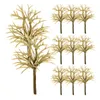 Fleurs décoratives modèle arbre poteau Mini arbres échelle de chemin de fer plante pour artisanat décors à la maison Miniature faux matériel de Train en plastique simuler