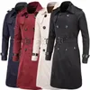 schinte Men Trenchcoat British Style Classic Trench Coat Jacket Double Breasted Lg Slim Outwear Adjustable Leather Belt Q5lJ#