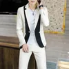 2023 Spring Splicing 2 Piece Suit Men Busin Casual Suits Streetwear Party Prom Wedding Suits Fi Blazer Trousers p3qI#