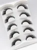 Nya 3D Mink Eyelashes Cat Lashes 5 par Winged Wispy Natural False Makeup Fox Eye Faux Mink Eyelashes 683