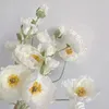 Fiori decorativi seta artificiale rosa branca lunga bouquet per la decorazione della casa di nozze piante finte accessori per corona fai -da -te