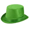 Berets Green Hat Stpatricks Day Flat Top Holiday Headwear Irish National Celebration Magicians Festival