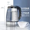 DEVISIB Elektrischer Teekessel für kochendes Wasser, Edelstahlfilter, 2 l, 2200 W, Kessel, breite Öffnung, automatische Abschaltung, 240328