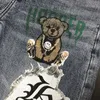 new Spring Autumn Korean Fi Bear Carto Graphical Polished Denim Cargo Kpop Boyfriend Streetwear Designer PRINTED JEANS S6EI#