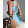 Dameszwemkleding Zomer Sexy eendelig badpak Gesloten Dames Effen kleur Zwemkleding Push-up body Dameszwemkleding Badpak Strandzwembadzwemmer T240328