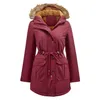 Vêtements d'hiver Veste d'hiver pour femme Manteau de fourrure Femme Vêtements Col de fourrure Parkas LG Rembourrage Doublure en fausse fourrure Veste chaude et épaisse w4CW #