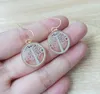 Boucles D'Oreilles Pendantes Arbre Vie Filigrane Petite Goutte Ronde Pour Femme