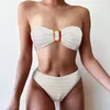 Kvinnors badkläder racing baddräkt kvinnor kvinnor sexig strand stropplös split triangel bikini långa överkroppar för atletisk