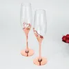 Wijnglazen 2 stuks glazen beker kristal champagne bruiloft roosteren fluiten drinken feest huwelijk decoratie kopjes cocktail