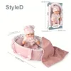 12 ''/30cm baby dollspel i presentförpackning med tillbehör rosa napp, vinyl reborn dollleksak, julklapp till tjejpojke barn