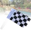 パーティーデコレーション10pcs/set black white checked flagpoles durable hand Waving Football Game Easy Assemble Racing Car