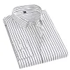 Busin Dr Shirt Hommes Lg-Manches Automne Printemps Fi Rayé Imprimé Casual Formel Blanc Travail Simple Chemises De Base 742p #