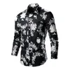 new Spring Shirts Men Vintage Frs Hawaiian Casual Single Breasted Dr Shirts Slim Lg Sleeve Beach Blouse Mens Clothing D14T#