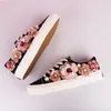 Casual Shoes For Autumn Women Sneakers 2024 Fashion Flat Breathable Canvas Platform Black Soft Footwears Sequin Flower