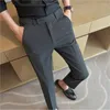 Costumes pour hommes marque vêtements mince affaires vêtements de cérémonie costume pantalon taille réglable tenue décontractée pantalon