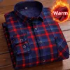 Herbst Winter Neue Casual Männer Fi Lg Hülse Kariertes Hemd Dicke Warme Männer Casual Hohe Qualität Weiche Große Größe hemd L-4XL x2f3 #