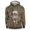 Man 3D Bluzy Fi Camo Hunting Animals Bird Streetwear Bluza LG Sleeve Casual Pullover Męs