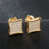 Nova chegada dos homens zircônia cúbica diamante brincos moda masculina jóias hip hop cobre ouro preenchido cz brincos jóias292m