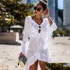 Abiti casual di base New Beach Er Up Cloghet per le donne Lavorato a maglia Nappa Cravatta Costumi da bagno Moda estiva Costume da bagno Y See-Through Drop Deli Oty8G