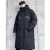 Techwear Down Cott Jacket Herrens överdimensionerade mittlängd Workwear Cold Weather Clothing 2023 Vinterfickor Tjocka huva Parkas 79GA#