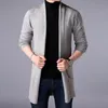 fi Men's Lg Spring Cardigan Lg Sleeve Coat Soild Color V-neck Collar Youth Korean Style Light Sweater Autumn Jacket a6iO#