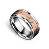 Wedding Rings Selling 8mm Tungsten Band For Couples Rose-Gold Plating Brushed Finishing With White Cubic Zirconia Stone 6-13Weddin189e