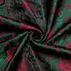 Dibangu Luxury Red Rose Floral Green Silk Men Shirt Lg Sleeve Designer Uomo Abbigliamento Social Casual Tuxedo Dr Shirt