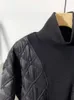 Nowy projektant męski zimowy golf podłożony splicowany pullover kurtka luźne topy fascy