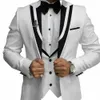Abito da uomo elegante sposo matrimonio smoking 3 pezzi giacca pantaloni gilet giacca formale 2024 abito maschile personalizzato D4Q5 #