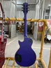 Meilleure guitare électrique personnalisée, quincaillerie noire, couleur violette en satin, touche en acajou, livraison gratuite