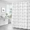 Douchegordijnen Geometrisch Gordijn Eenvoudig Gestreept Print Waterdicht Polyester Bad Voor Badkamer Home Decor Modern