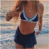 Swim Wear Cloghet Badkläder för kvinnliga stickade baddräkter Neopren Bikini Beachwear Boho Style Baddräkt Två stycken Badng Suits 22022632 Otxq8