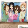 Tappeti Cartoon Arazzo Appeso a parete Giappone Kawaii Nuovo K-On Festa a casa Gioco decorativo Po Sfondo Consegna di goccia Tessili da giardino Otpe1