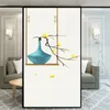 Window Stickers Privacy Windows Film Decorative Beautiful Vase Stained Glass No Glue Static Cling Frosted Tint