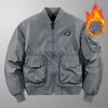 jesienne zimowe wojskowe pluszowe dwustronne kurtki Mężczyźni Bombowca Baseball Suit Multi Pieszerzy Flying Force Pilot ciepłe ubrania T2LF#