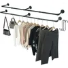 Hooks Modern Clothes Storage Rack Wall Mounted Portable Creative Water Pipe Shaped Metal Hanger
